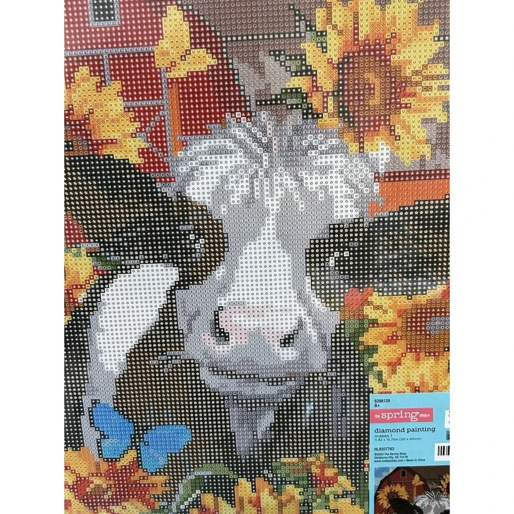 Hobby Lobby The Spring Shop Cow & Sunflowers Diamond Painting Kit 11.82 x 15.75”